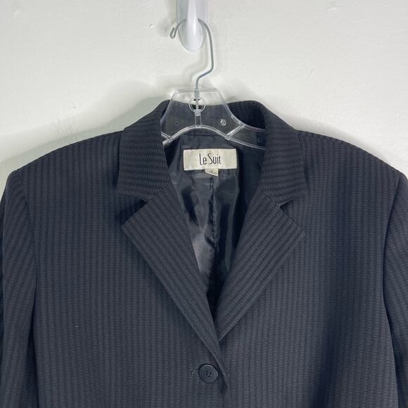 Vintage black striped button preppy office academia blazer jacket 14 - Picture 2 of 6